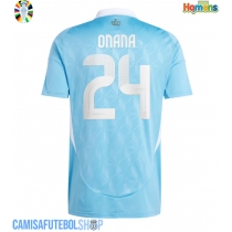 Camisa de time de futebol Bélgica Amadou Onana #24 Replicas 2º Equipamento Europeu 2024 Manga Curta